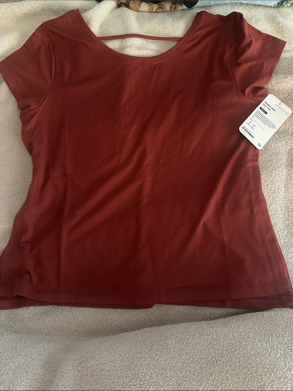 Phoenix small red side slit vneck tee. NWT and soft!